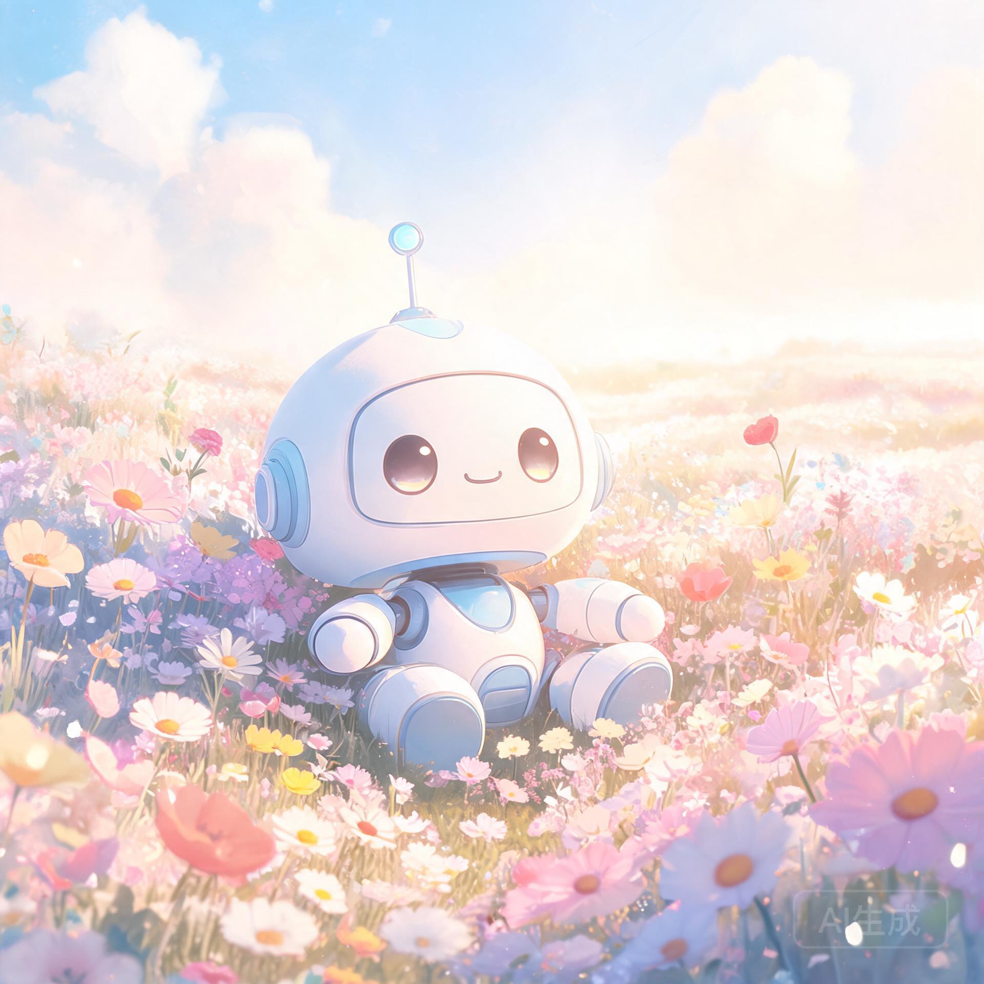 插画 · 花田机器人